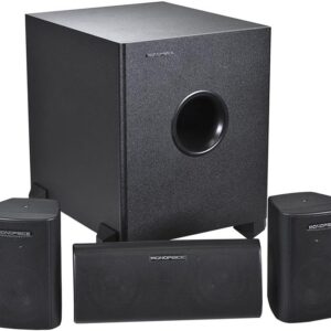 Monoprice 5.1 Channel Home Theater Satellite Speakers And Subwoofer – Black