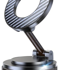 Vacuum Magnetic Car Phone Holder for Mag-Safe [89+LBS Suction & 3200gf Magnetic] 360° Adjustable Ultra Suction Cup Phone Holders for Your Car, Car Mount for iPhone 17 Pro Max 16 15 14 13 12 Air Plus