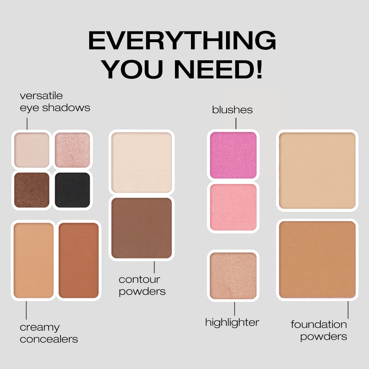 Woosh Beauty, Fold out Face Original Makeup Palette, Travel, All in One, Neutral Cream & Powder (#3 Medium) - Image 5