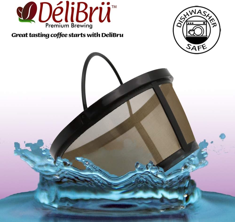 Delibru Gold Toned Reusable 8-12 Cup Basket Coffee Filter fits Mr. Coffee Makers and other Brand Brewers. Permanent Replacement for your Paper Filter, BPA Free - Image 8