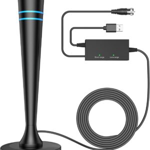 TV Antenna for Smart TV Antenna Indoor for Local Channels, Digital Antenna with Magnetic Base, Long Range Reception with Amplifier Signal Booster, 360° Strong Reception, Supports 4K 1080p HD