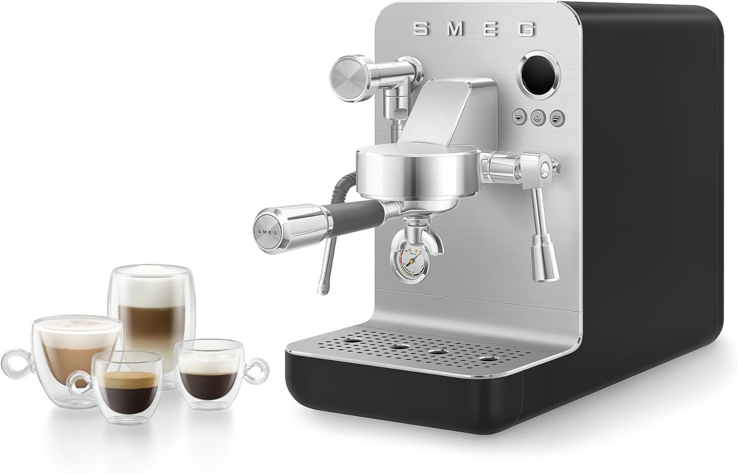 Smeg Semi-Pro Espresso Machine – 15-Bar Pump, Triple Thermoblock Heating, 58mm Filter Holder & Steam Wand – Made in Italy (Black) - Image 6