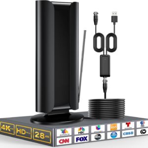 2025 Upgraded TV Antenna Indoor, 1200+ Miles Long Range Digital Antenna for Smart TV, Strongest Antenna for Local Channels, HD, Supports 4K, 8K, 1080P