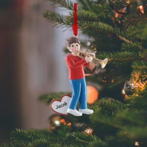 Musical Personalized Christmas Ornaments 2025, Trumpet Boy Ornament, Personalized Trumpet Ornament, Trumpet Musical Instruments Ornament – Gift for Trumpet Instrument Lovers Band Singer Composer