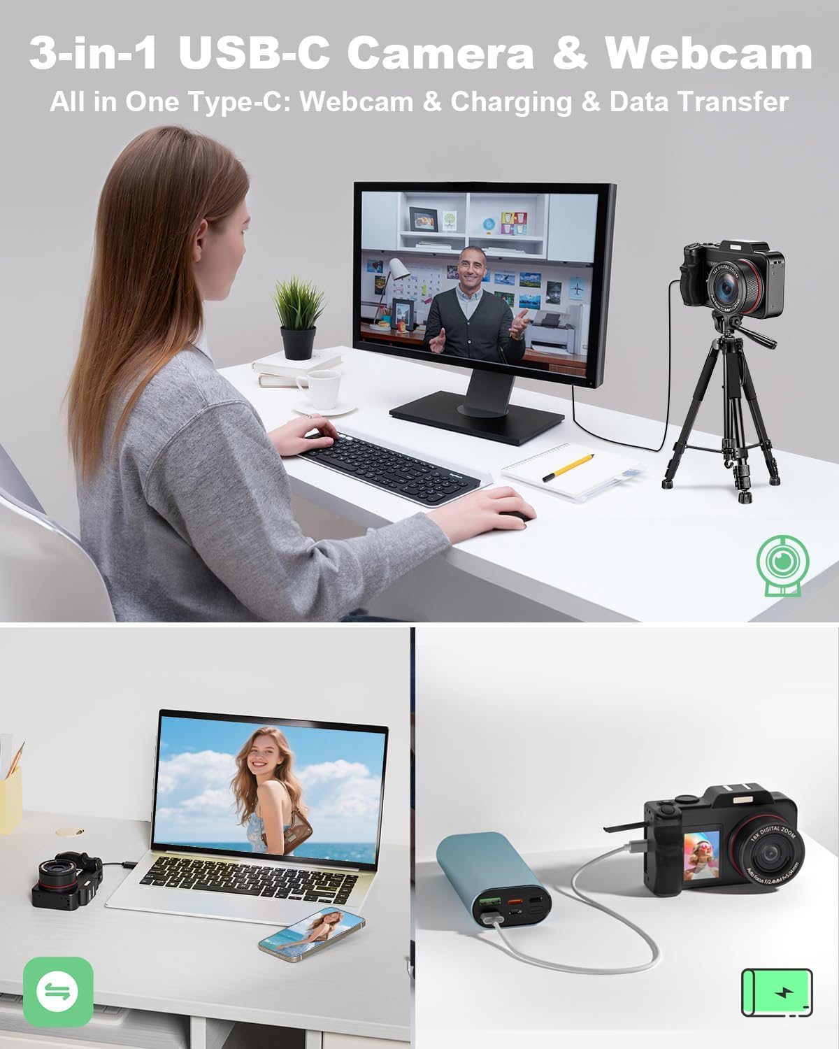 5K Digital Camera for Photography, 80MP 3.5"+2" Dual Screen for Self-Framing 18X Zoom Autofocus Vlogging Camera for YouTube/Content Creators/Travel, Includes 64GB Card + 2 Batteries & Flash, LIYTIFOR - Image 6