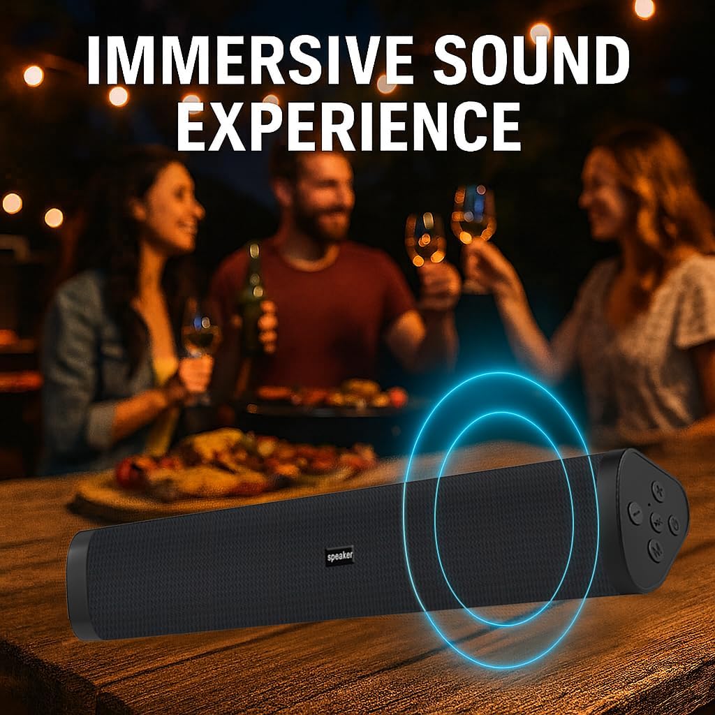 Portable Bluetooth Speaker Wireless Sound Bar, Home Theater Speaker System Compatible for PC, Laptop, Smartphones - Image 5
