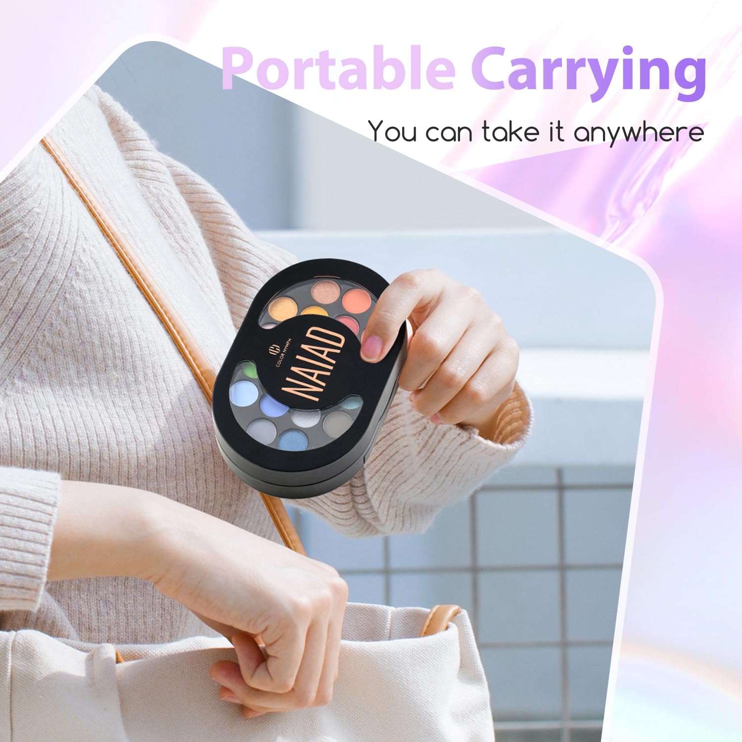 Color Nymph Travel Makeup Palette with Mulit-Colors Eyeshadows,Concealer, Body Glitter,Lip Glosses,Blush,Highlighter,Makeup Applicators And Mirror - Image 2