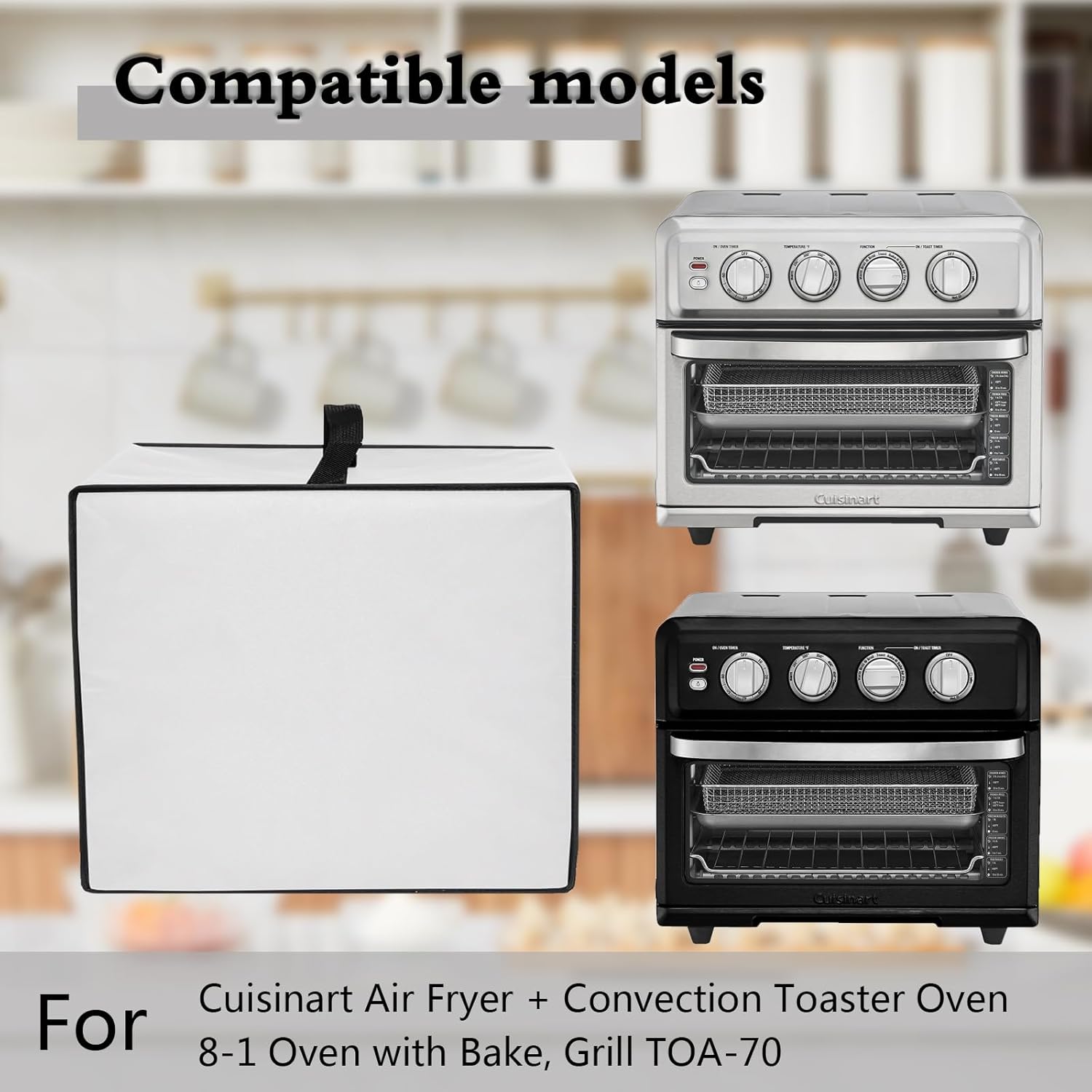 Air Fryer Cover for Cuisinart Air Fryer, Heavy Duty Heat-Resistant Waterproof Protective Convection Toaster Oven Cover Compatible with Cuisinart Air Fryer + Convection Toaster Oven TOA70 (Grey) - Image 2