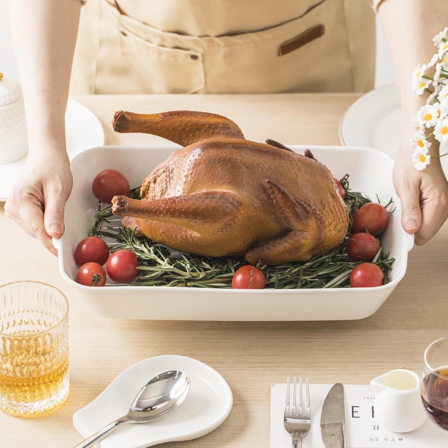 Baking Dish Set for 4, Ceramic Bakeware Sets with Handles, Casserole Dishes for Oven, Kitchen Decor, Microwave Oven Safe (1.2QT/2QT/3QT/4.2QT) - Image 5