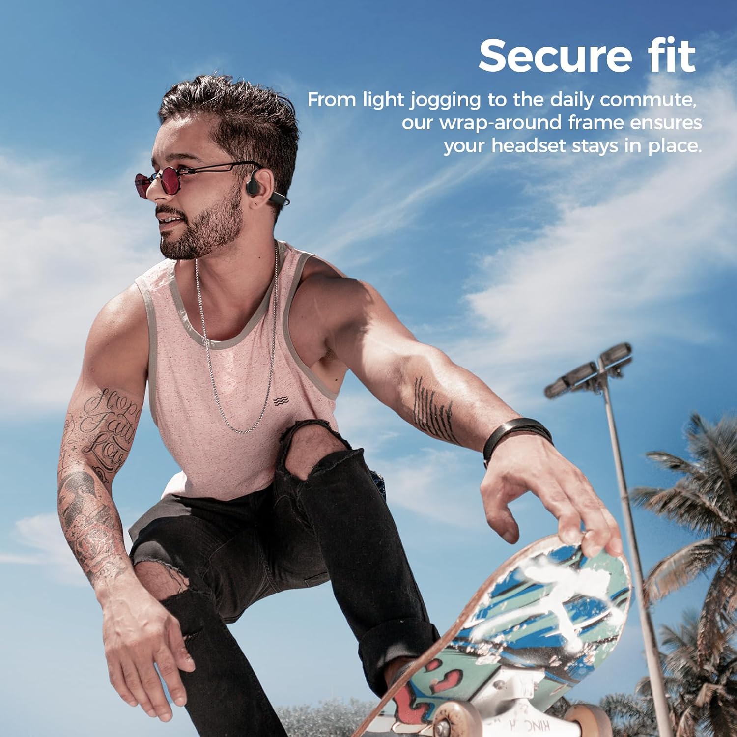 Bone Conduction Headphones, Wireless Bluetooth Open-Ear Sports Headphones with Mic, Type-C Quick Charging Long Battery Life, Upgrade Waterproof Earphones for Running, Walking, Cycling, Workout, Gift - Image 4