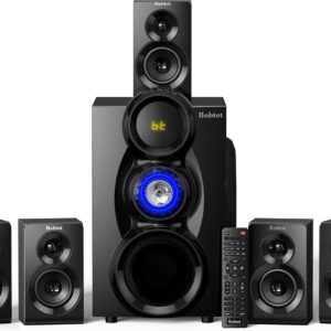 Bobtot Wireless Surround Sound System Home Theater System, 1000W Surround Speakers 8″ Subwoofer 5.1/2.1 Channel Deep Bass with HDMI ARC Optical Bluetooth Karaoke Input