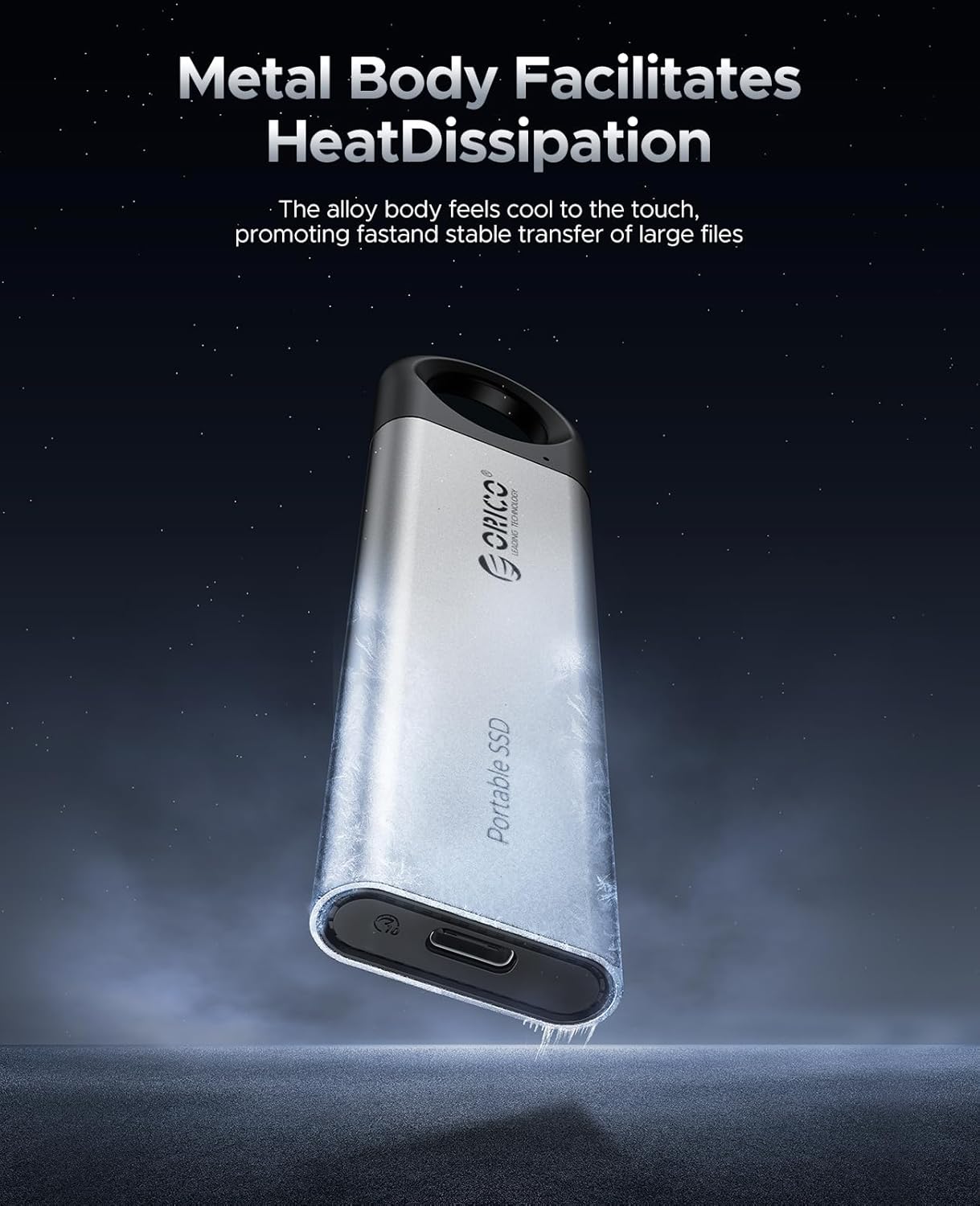 ORICO 1TB External SSD Up to 1050MB/s, Hanging Hole Design Portable Solid State Drive, USB C&A 2 in 1 Cable, Reliable Storage for Type-C Smartphone, Tablets, Laptops - C10 - Image 5