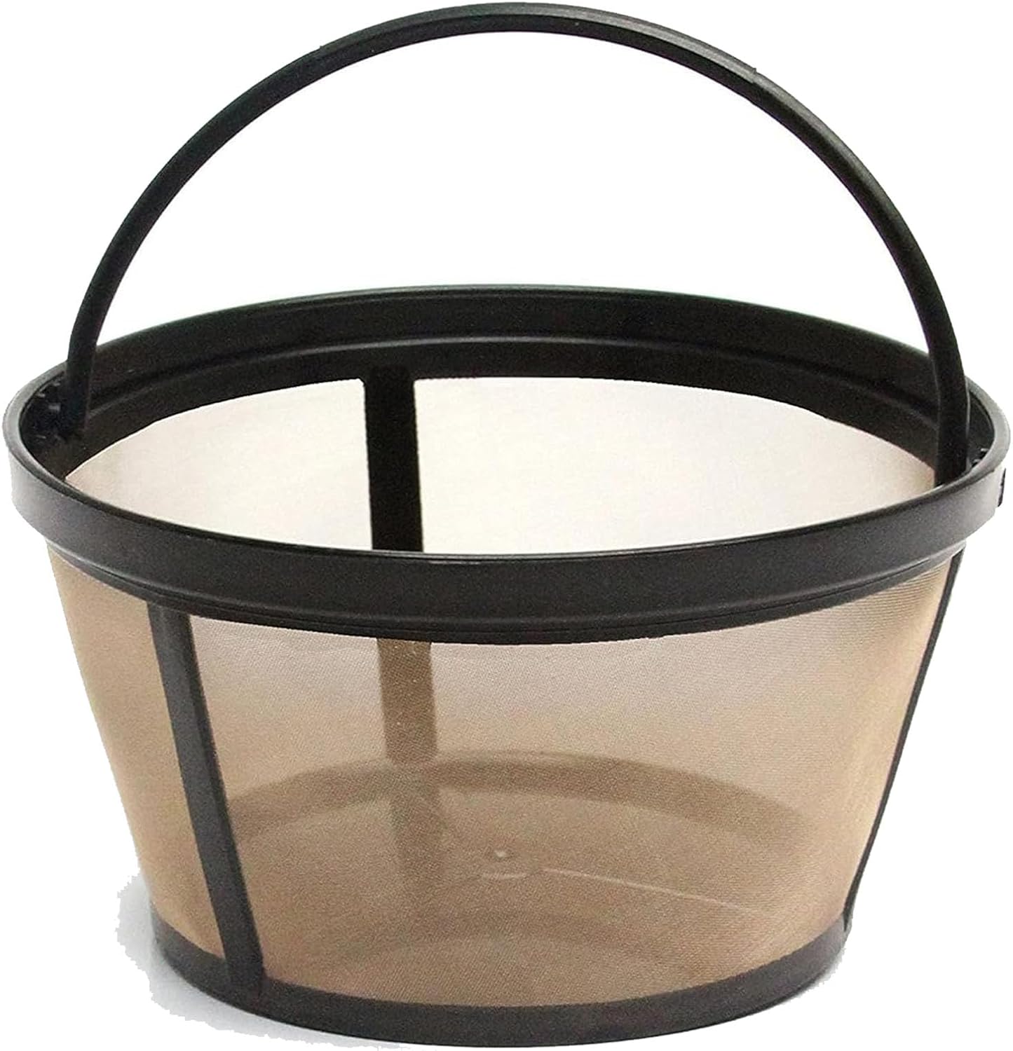Delibru Gold Toned Reusable 8-12 Cup Basket Coffee Filter fits Mr. Coffee Makers and other Brand Brewers. Permanent Replacement for your Paper Filter, BPA Free