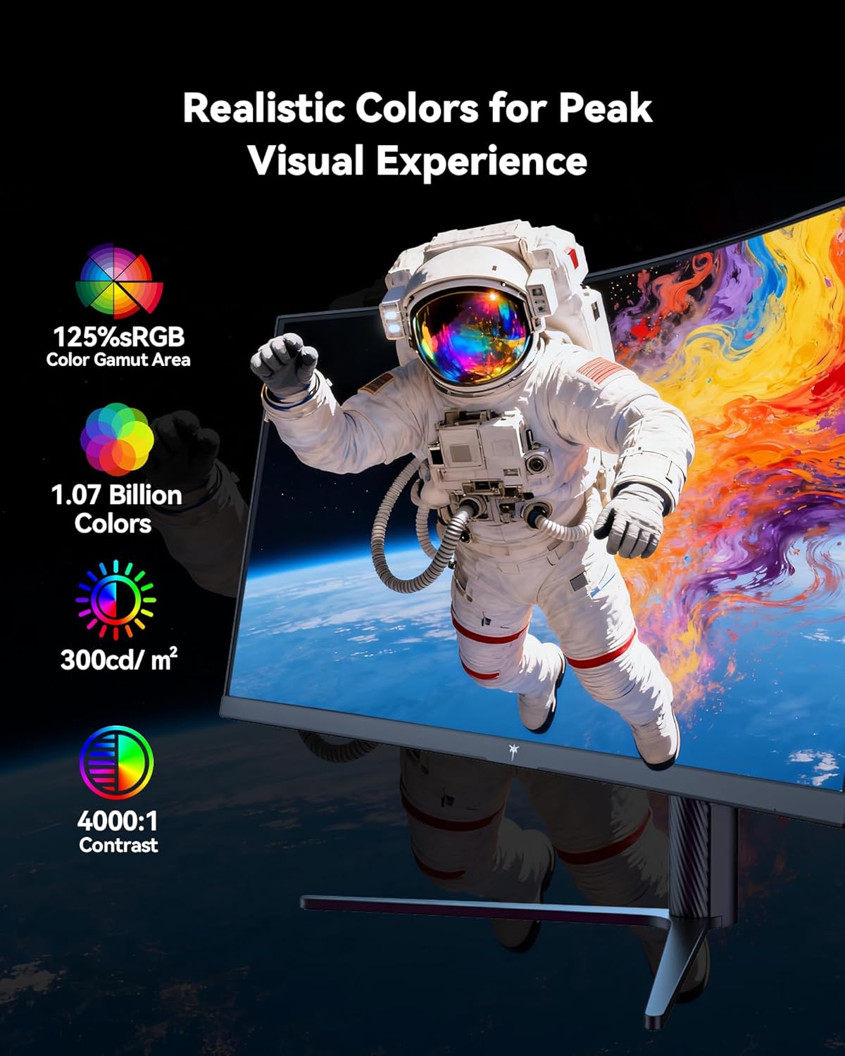 KTC 34 Inch UWQHD Curved Gaming Monitor, 3440x1440 Ultrawide PC Monitor 1500R, 180Hz 21:9 Display, Adaptive Sync, 1ms MPRT, 4000:1 Contrast, Tilt/Swivel/Pivot/Height Adjustment, HDMI2.0 & DP1.4,H34S5 - Image 6