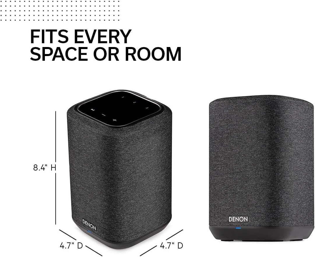 Denon Home 150 Wireless Smart Speaker – Compact Design, Wi-Fi & Bluetooth, HEOS Built-in, Alexa Built-in, Siri & AirPlay 2, Spotify Connect, Multi-Room Support, Black - Image 3