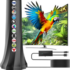 2025 TV Antenna,Antenna for Smart TV with 360° Signal Booster Reception,HD Antenna for Local Channels 2500+ Miles Range,Digital Antenna Indoor Supports 4K 8K 1080p TVs-Portable Antena 25FT Coax Cable