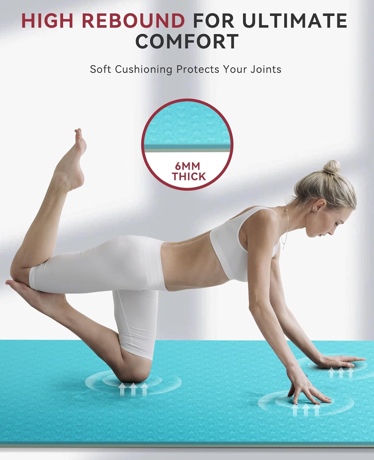 HAPBEAR Large Yoga Mat - 72"x36"x6mm (1/4 inch), Extra Wide Non-Slip Exercise Mat for Home Workout, Yoga, Pilates & Stretching, Durable & Eco-Friendly, Includes Bonus Resistance Bands & Carry Bag - Image 4