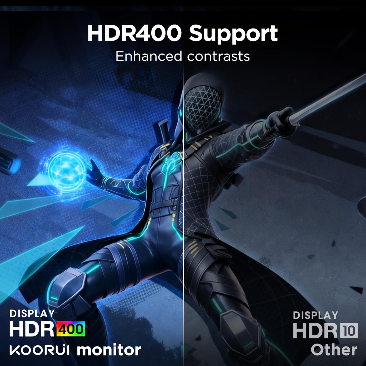 KOORUI 34-inch Curved Ultrawide WQHD 3440×1440 Gaming Monitor, 180Hz 1000R- PIP/PBP, 1ms(MPRT), HDR400, DCI-P3 95%, FreeSync Premium, 1 x DP 1.4 & 2 x HDMI 2.0, Tilt Height Swivel Adjustment, 34E6UC - Image 4