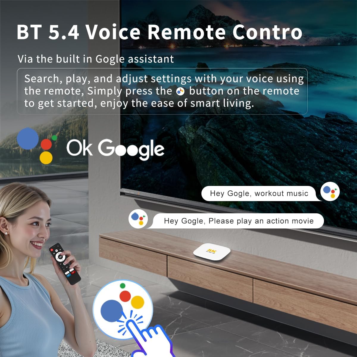 Android 14 TV Box 2025, LEFFOT M2 Plus 4K UHD Streaming Device for TV, with Google Play, Voice Remote, 2.4G&5G WiFi 6, BT 5.4, HDR10, 3D, Smart TV Box for Home TV Netflix YouTube (4GB-128GB) - Image 6