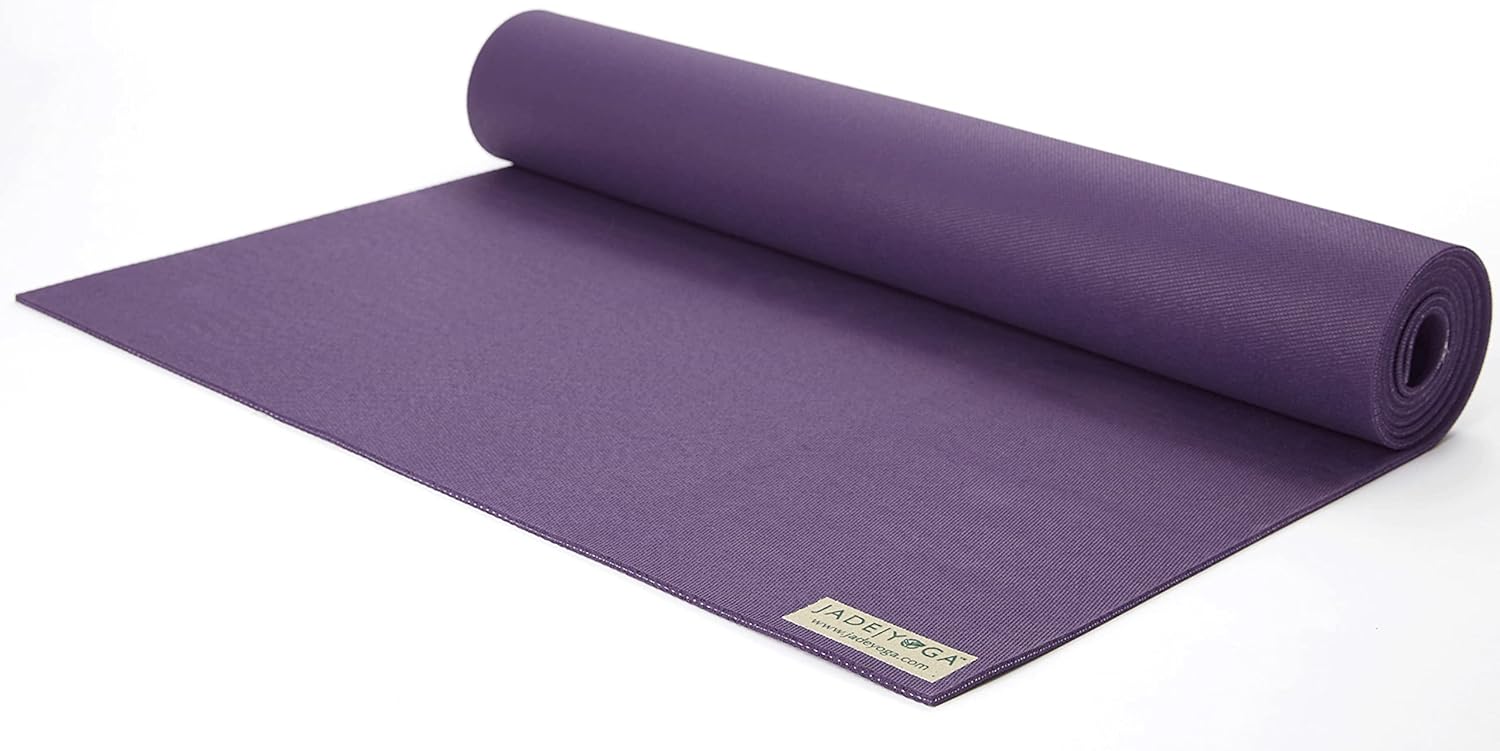 JadeYoga Travel Yoga Mat - Packable, Lightweight, and Portable Yoga Mat - Non-Slip Natural Rubber Mat for Women & Men - Great for Yoga, Home, Gym, Pilates, Fitness, and Stretching