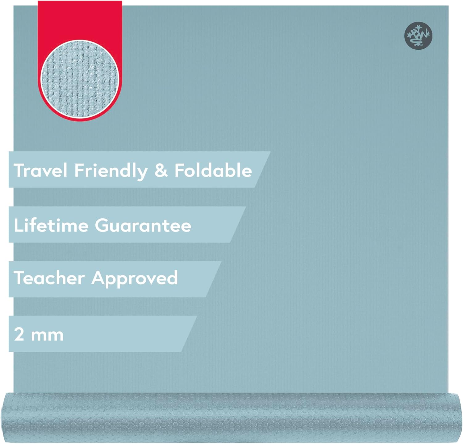 Manduka PRO Travel Yoga Mat - 2mm | Foldable & Travel Friendly | Lifetime Durability | Teacher Approved | Hygienic Construction