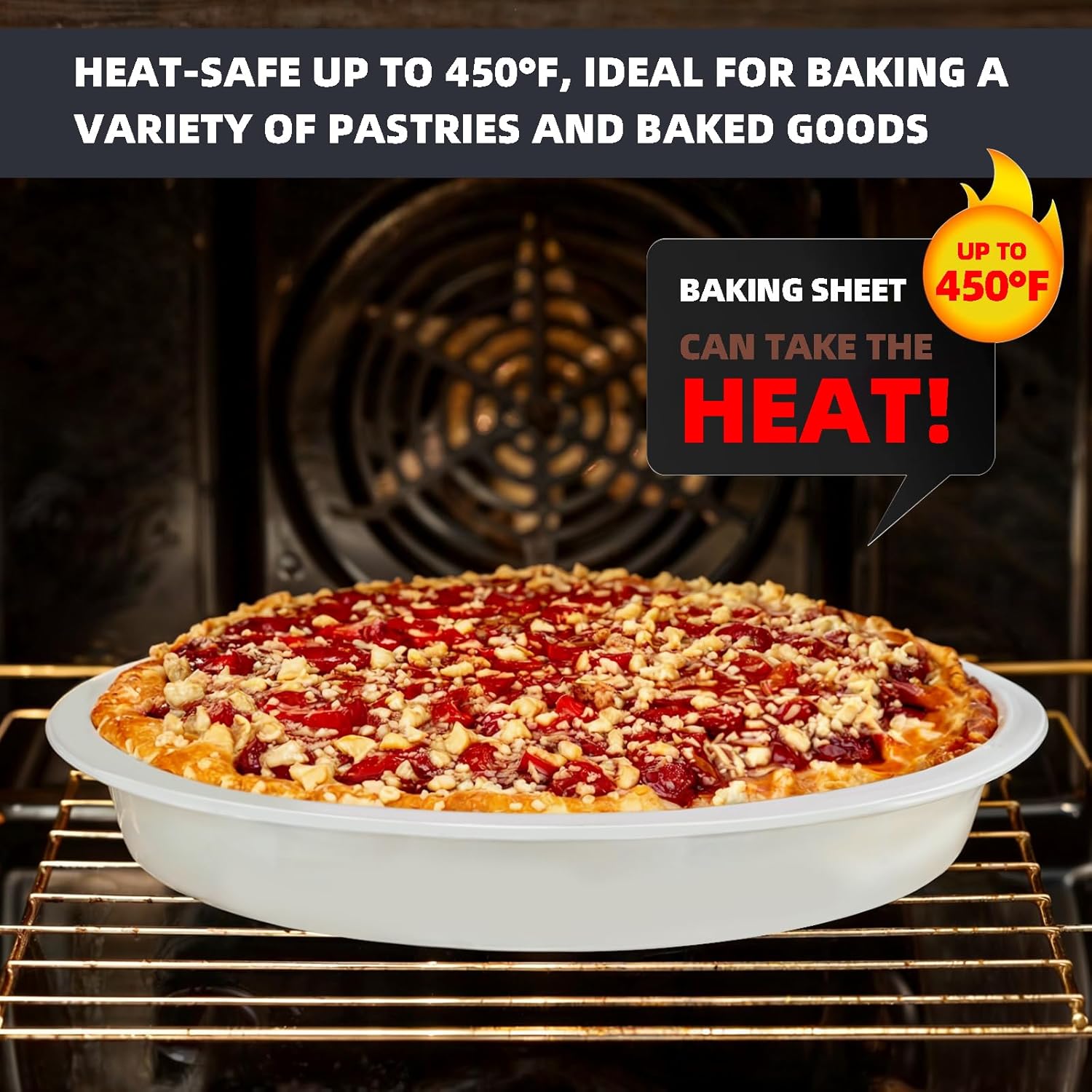 Nonstick Bakeware Set 10 Pcs, Professional Kitchen Bicolor Baking Pans Set with Cookie Sheets, Muffin Pan, Loaf Pan, Cake Pan and Cooling Rack, Dishwasher Safe, 0.8mm Thick Heavy Duty - Image 2