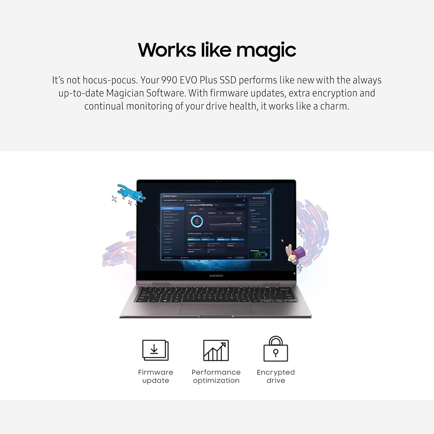 Samsung 990 EVO Plus SSD 2TB, PCIe Gen 4x4, Gen 5x2 M.2 2280, Speeds Up-to 7,250 MB/s, Upgrade Storage for PC/Laptops, HMB Technology and Intelligent Turbowrite 2.0, (MZ-V9S2T0B/AM) - Image 8