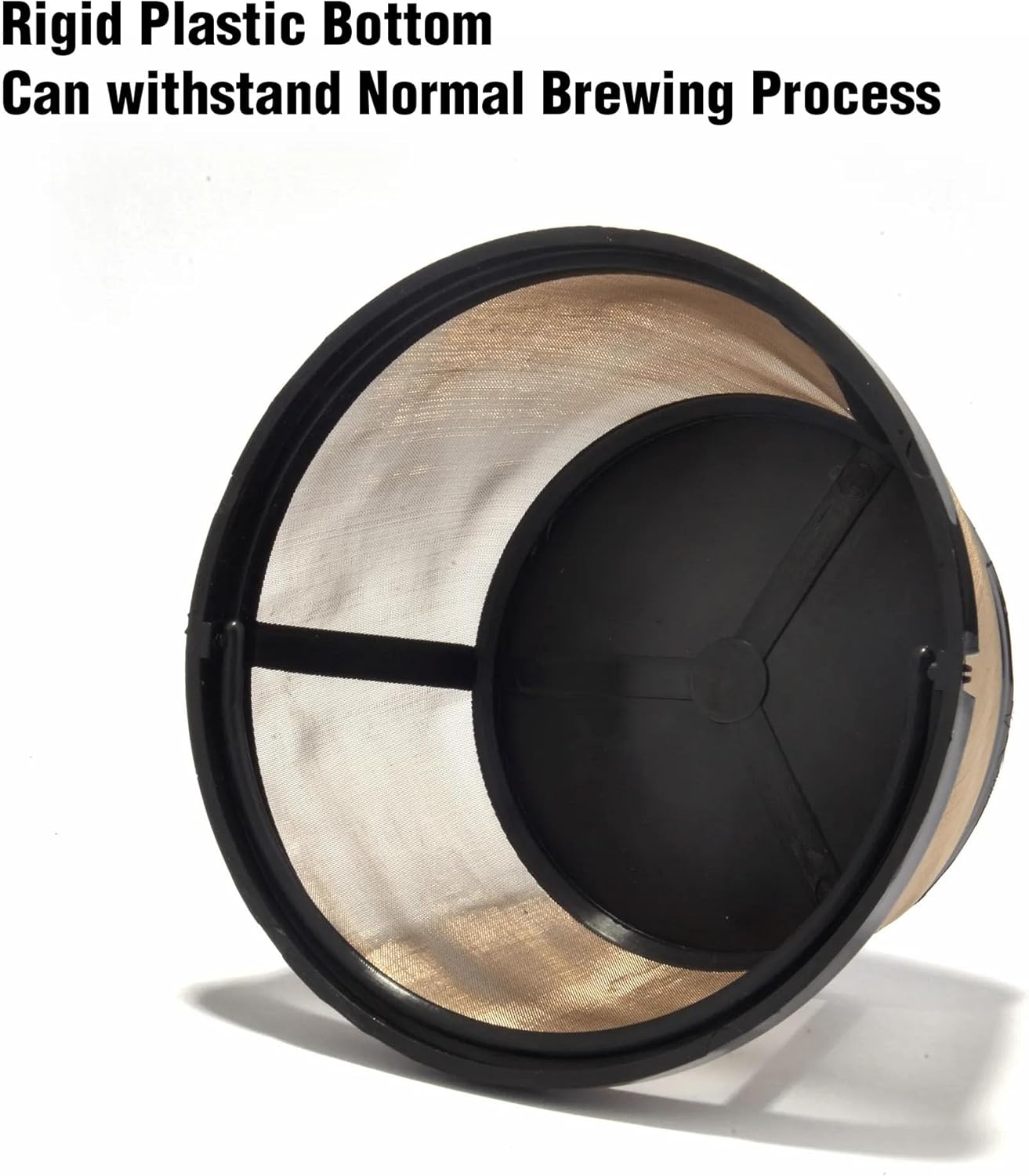 Delibru Gold Toned Reusable 8-12 Cup Basket Coffee Filter fits Mr. Coffee Makers and other Brand Brewers. Permanent Replacement for your Paper Filter, BPA Free - Image 2