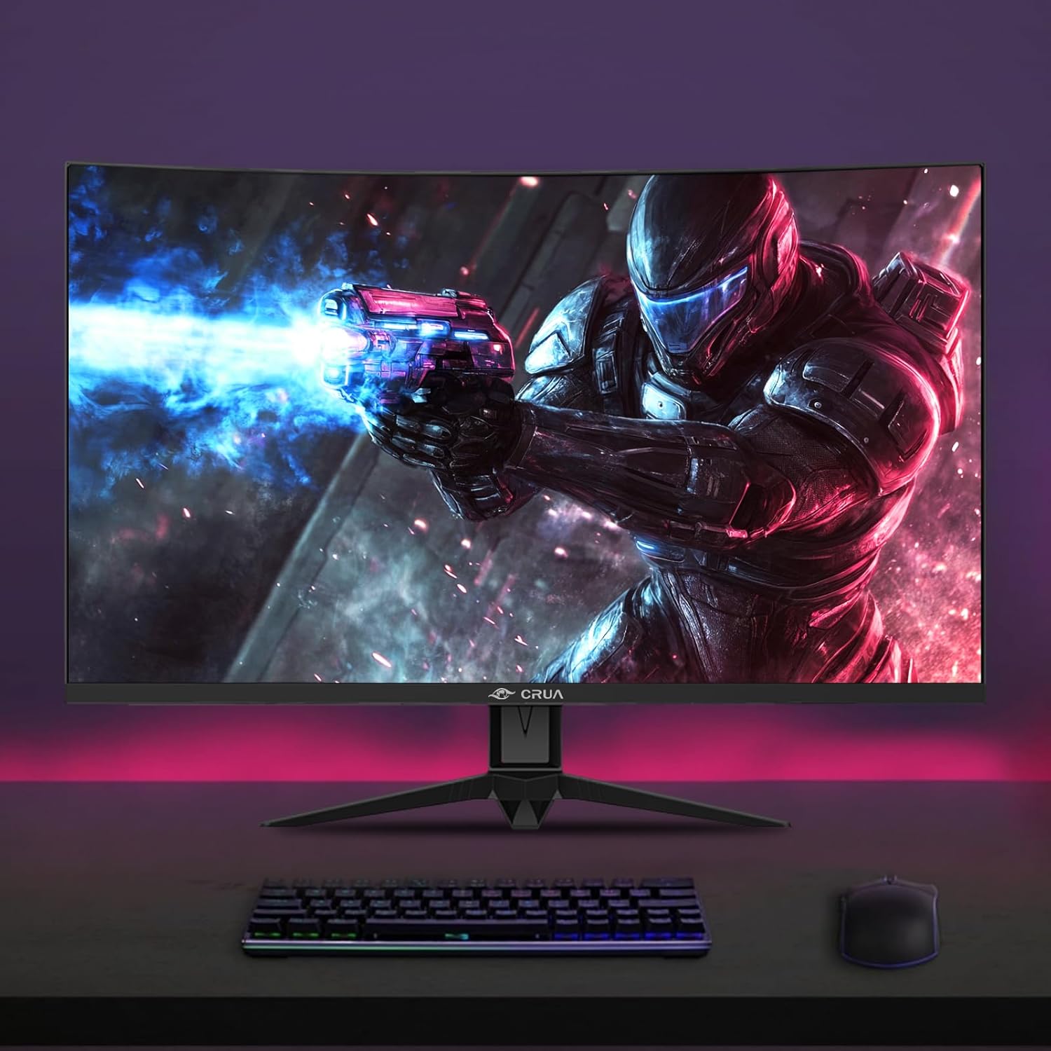CRUA 32" Curved Gaming Monitor, 240Hz Full HD 1920×1080P VA Panel, 1800R Ultra-Wide Screen, 120% sRGB Color, AMD FreeSync, Low Blue Light, HDMI 2.0 & DP 1.4 Ports, Wall Mountable Installs-Black - Image 7