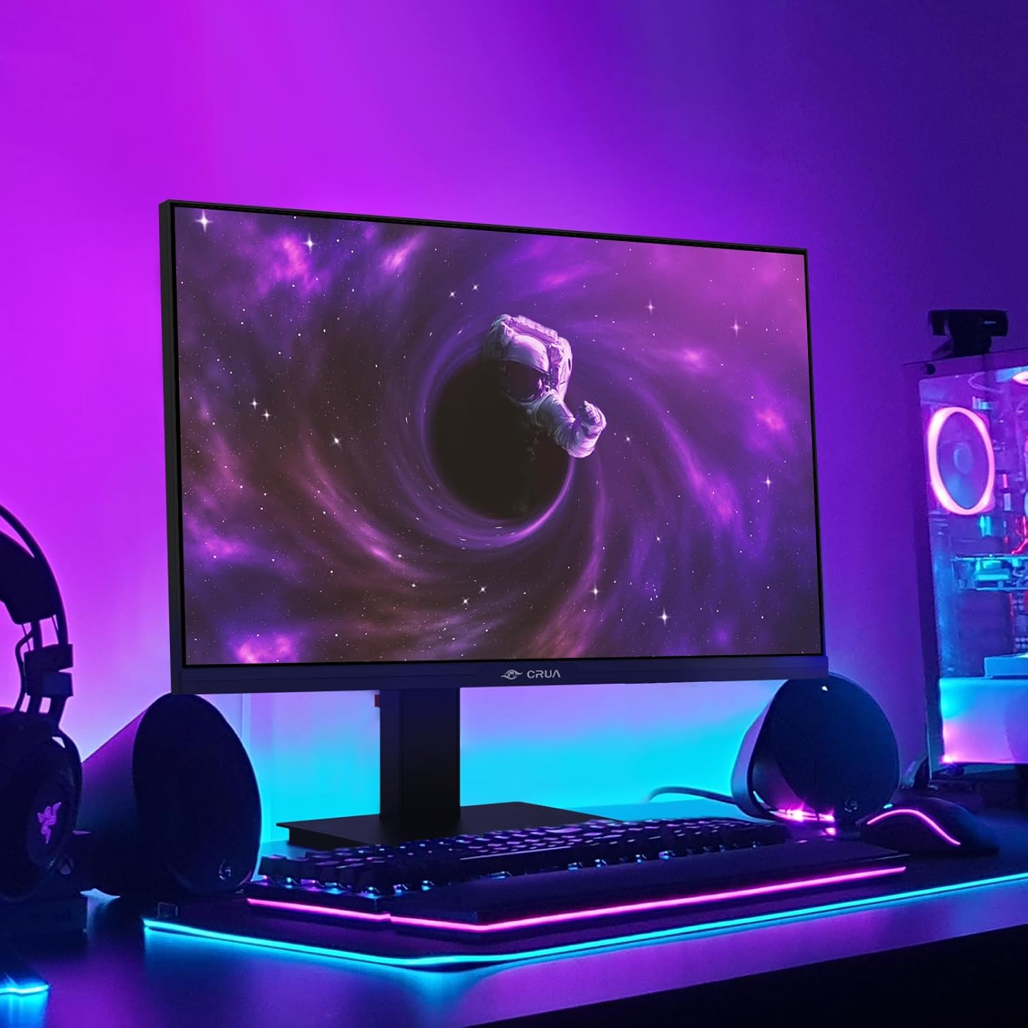 CRUA 24.5Inch Gaming Monitor 144Hz/165Hz, FHD(1920x1080P) 120% sRGB Computer Monitor, Height/Pivot/Swivel/Tilt Adjustable Vertical Monitor, Support FreeSync, DP,HDMI, Wall Mount (75mmX75mm) - Image 7