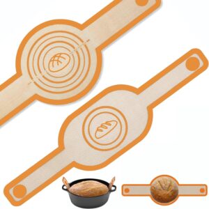 2Pcs Silicone Bread Sling Oval And Round For Dutch Oven, Non-Stick & Easy Clean Reusable Silicone Baking Mat With Long Handles Sourdough Bread Baking Mat Tools Supplier Liner
