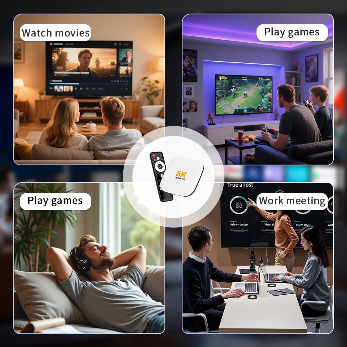 Android 14 TV Box 2025, LEFFOT M2 Plus 4K UHD Streaming Device for TV, with Google Play, Voice Remote, 2.4G&5G WiFi 6, BT 5.4, HDR10, 3D, Smart TV Box for Home TV Netflix YouTube (4GB-128GB) - Image 8