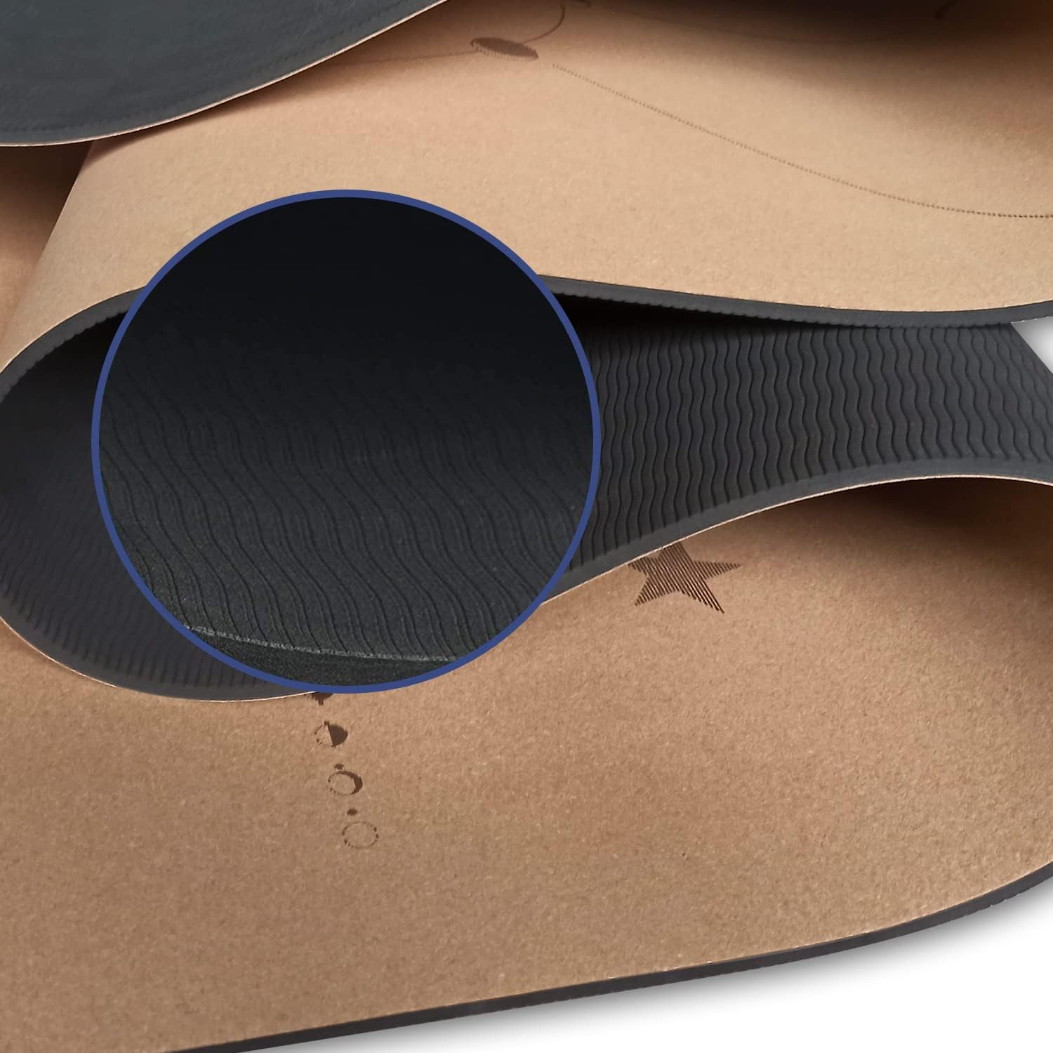 Numat Cork Yoga Mat 6mm (1/4 inch) Thick 72 x 24 in, Sweatproof NonSlip Eco-friendly, Lightweight TPE foam with Alignment Lines, Great for Hot Yoga, Pilates, Gym and Exercise, Black Carrying Bag w. Strap Included - Image 4