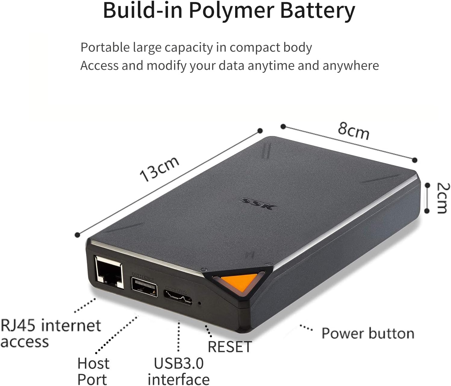 SSK 2TB Portable NAS External Wireless Hard Drive with Own Wi-Fi Hotspot, Personal Cloud Smart Storage Support Auto-Backup, Phone/Tablet PC/Laptop Wireless Remote Access - Image 3