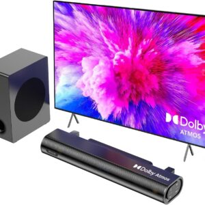 Hiwill 2.1ch Sound Bar for Smart tv, 250W Dolby Atmos Surround Sound System for TV, Home Theater Soundbar for TV, Sound bar with subwoofers, Adjustable Mode, Clear Dialogue, HDMI/eARC/ARC/Opt/BT/AUX