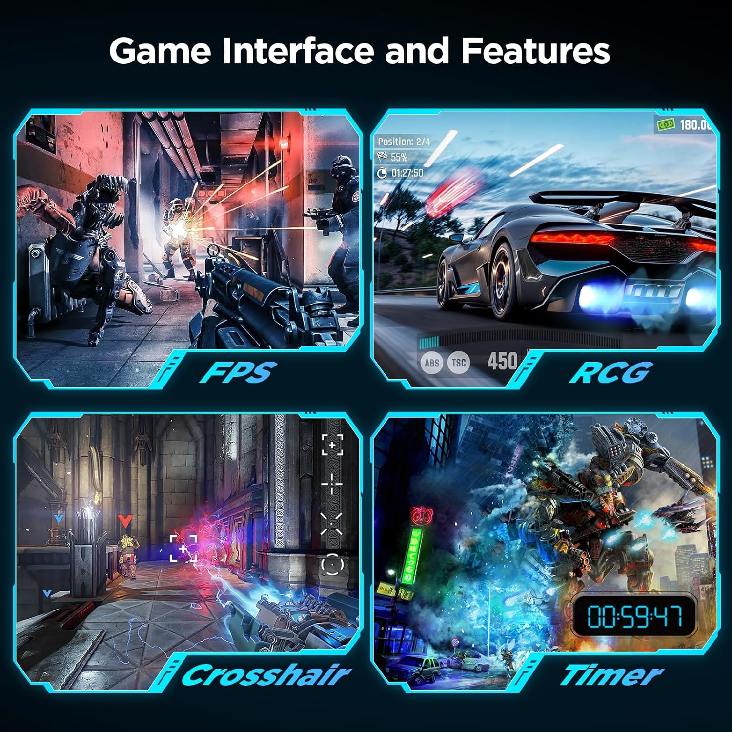 KOORUI 24 inch Curved Gaming Monitor 180Hz FHD 1080P Computer Monitor, 1ms 1500R Display, Adaptive Sync, FreeSync Premium, HDMI 2.0X2 & DP 1.2, VESA, Tilt, 24E6CA - Image 6