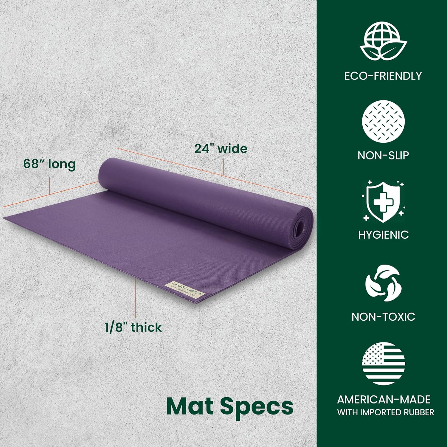 JadeYoga Travel Yoga Mat - Packable, Lightweight, and Portable Yoga Mat - Non-Slip Natural Rubber Mat for Women & Men - Great for Yoga, Home, Gym, Pilates, Fitness, and Stretching - Image 3