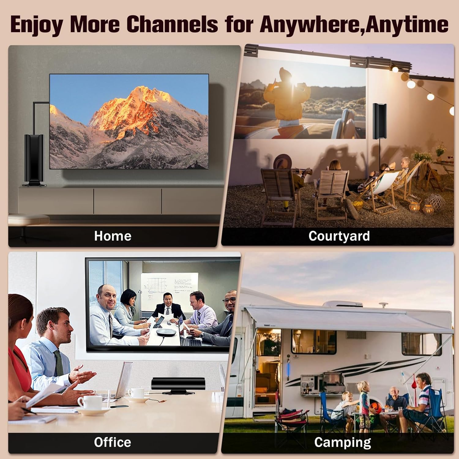 2025 Upgraded TV Antenna Indoor, 1200+ Miles Long Range Digital Antenna for Smart TV, Strongest Antenna for Local Channels, HD, Supports 4K, 8K, 1080P - Image 4