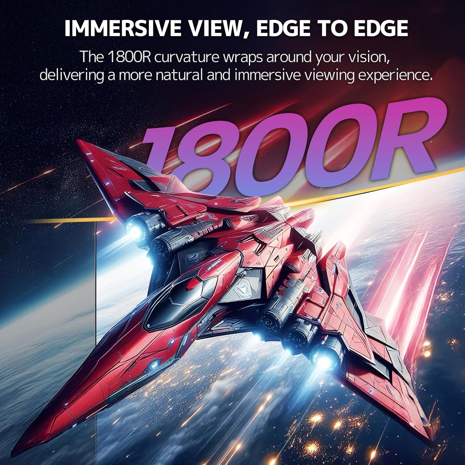 CRUA 32" Curved Gaming Monitor, 240Hz Full HD 1920×1080P VA Panel, 1800R Ultra-Wide Screen, 120% sRGB Color, AMD FreeSync, Low Blue Light, HDMI 2.0 & DP 1.4 Ports, Wall Mountable Installs-Black - Image 5