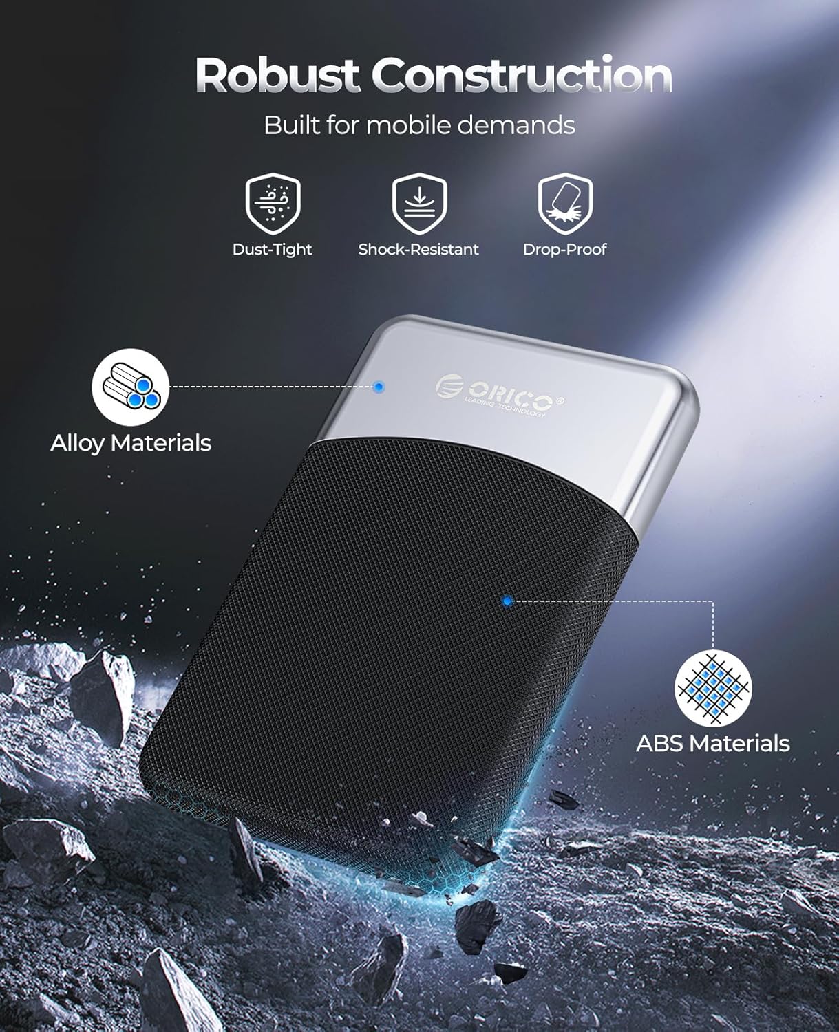 ORICO 4TB External SSD with 2 in 1 USB C Cable, Portable Solid State Drive USB 3.2 Gen 1 Up to 460MB/s, Dust and Drop Resistance, Reliable Storage for USB-C Smartphone, PC, Tablet, Labtop - M25PRO - Image 6