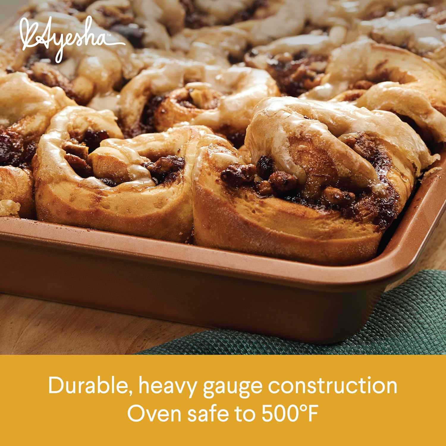 Ayesha Curry Kitchenware Bakeware Nonstick Baking Cookie, Loaf, Cake Pan Set, 7-Piece, Copper - Image 4