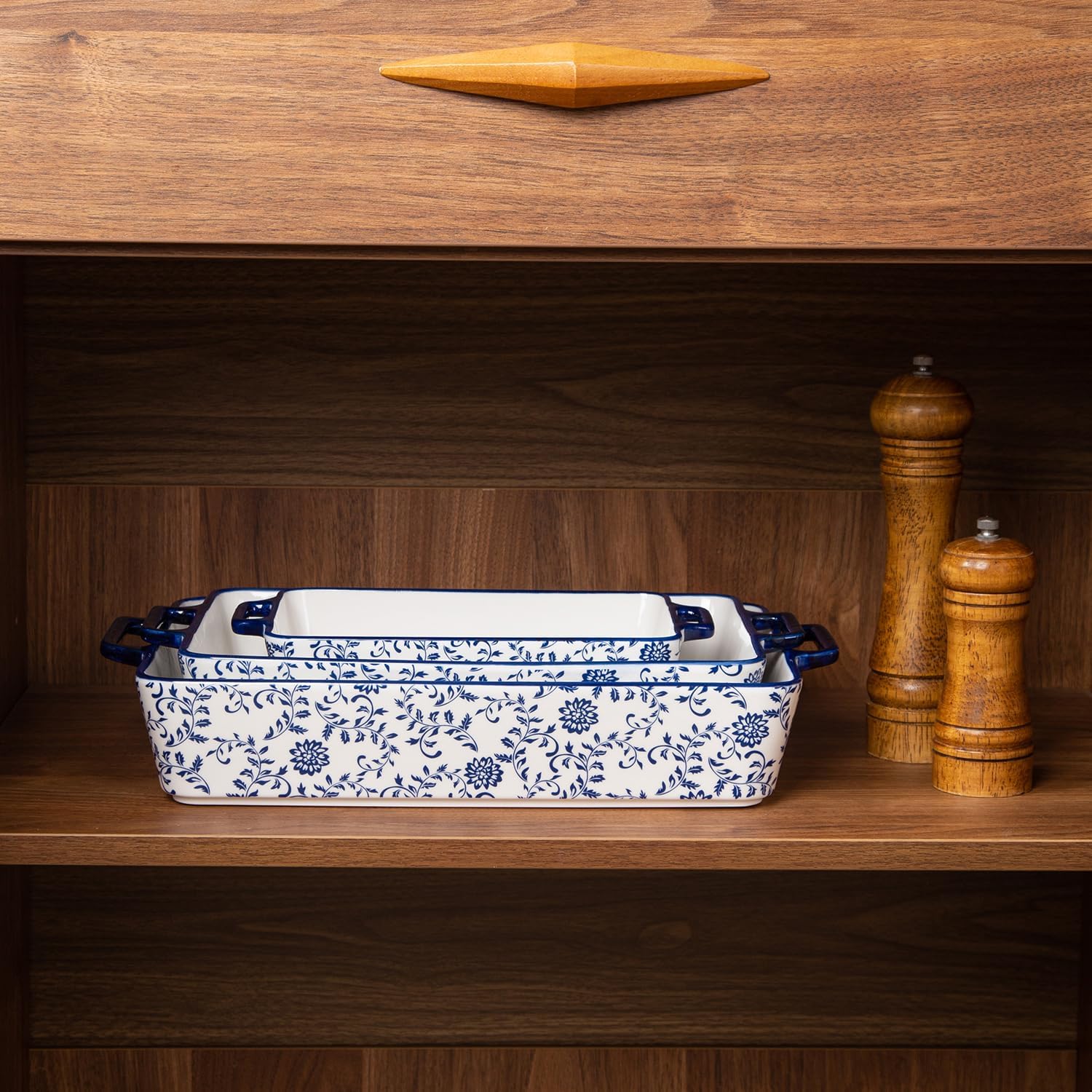 Bakeware Set Ceramic Baking Dish Casserole Dishes for Oven Rectangular Lasagna Pan for Cooking, Kitchen - Microwave Dishwasher Safe - Wedding & House Warming Gift, Set of 3, Blue - Image 9