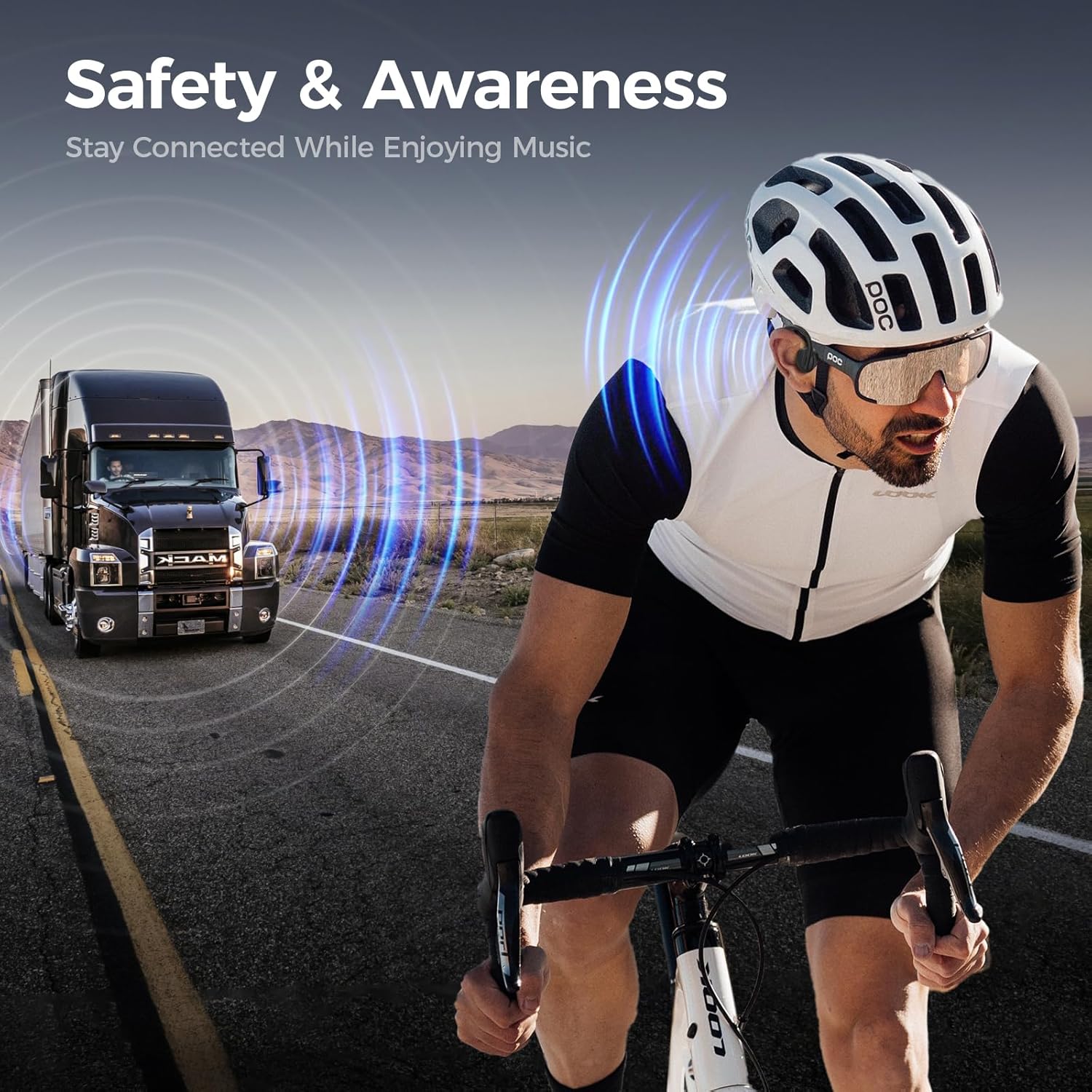 Bone Conduction Headphones, Wireless Bluetooth Open-Ear Sports Headphones with Mic, Type-C Quick Charging Long Battery Life, Upgrade Waterproof Earphones for Running, Walking, Cycling, Workout, Gift - Image 3