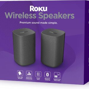 Roku Wireless Speakers – Set of 2 (Pack of 1) – Compatible with Roku TV, Streambar, and Streambar Pro (SE is not compatible)