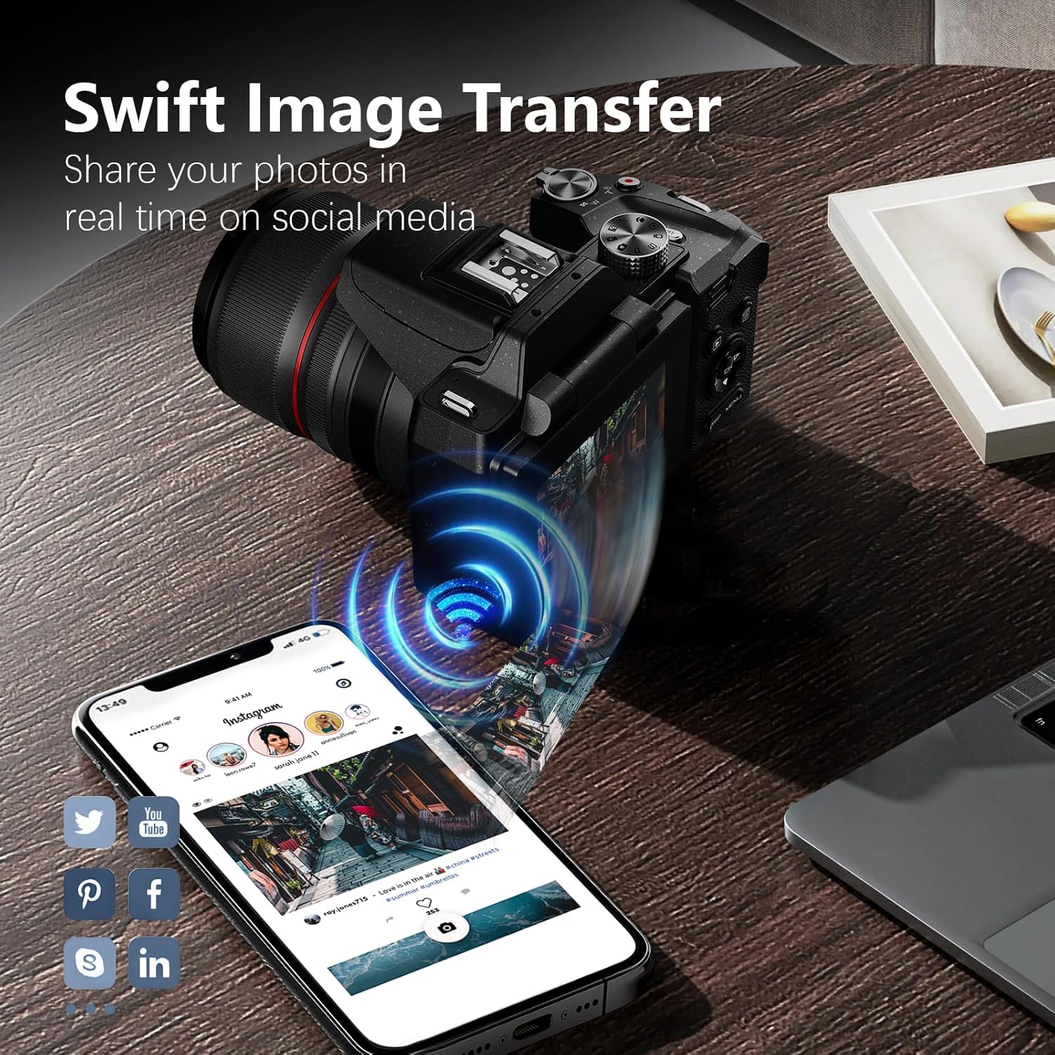 8K & 64MP Digital Camera for Photography, 48X Zoom (16X Optical + 3X Digital) with Moon Mode, 180° Flip Screen, WiFi, Micro HDMI, 64GB Card & 2 Batteries, Vlogging Camera for YouTube - Image 8