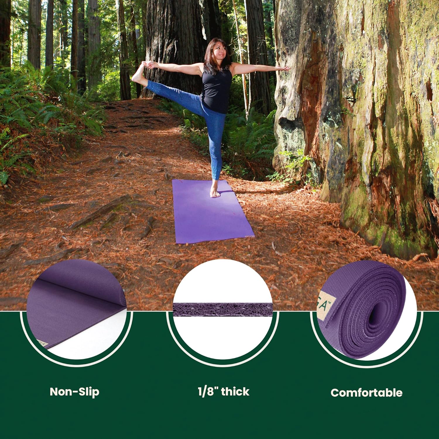 JadeYoga Travel Yoga Mat - Packable, Lightweight, and Portable Yoga Mat - Non-Slip Natural Rubber Mat for Women & Men - Great for Yoga, Home, Gym, Pilates, Fitness, and Stretching - Image 4