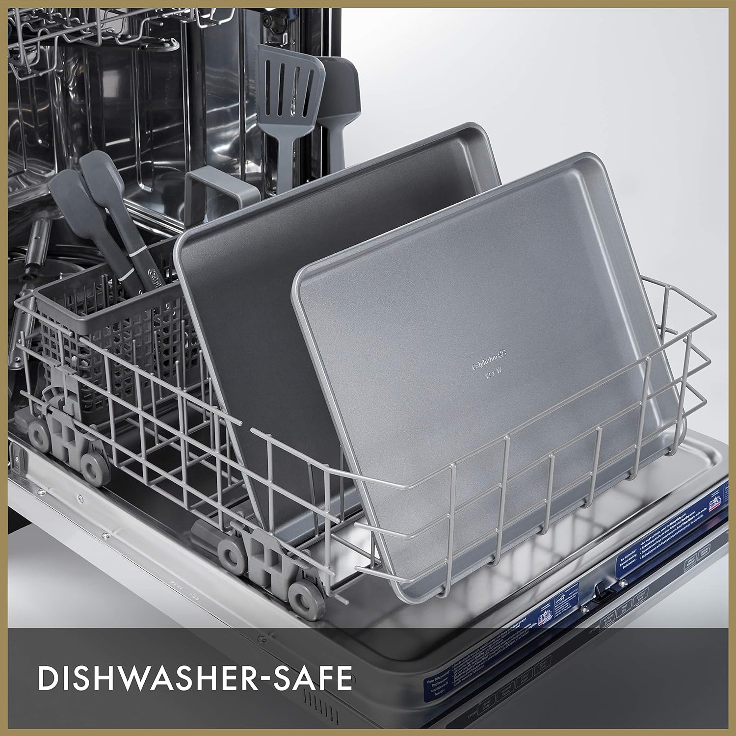 Calphalon Premium Nonstick Baking Pans Set of 2, 12 x 17 inch, Silverware, Heavy Gauge Steel Core - Image 4