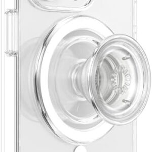 PopSockets Phone Grip for MagSafe with Kickstand, Magnetic Stand, Swappable Top, Secure Hold for iPhone MagSafe Cases, Phone & Tablet Grip – Clear
