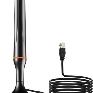 Smart TV Antenna for Smart TV Indoor with Strong Magnetic Base, 360° Reception Digital HDTV Antenna Indoor 4k -10FT Long Cables（Black-Magnetic Base）