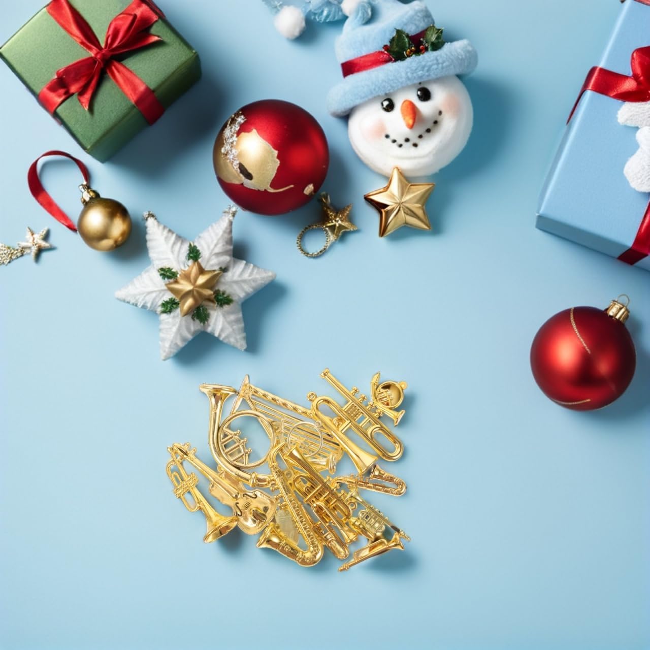 VOSAREA 28pcs Miniature Musical Instrument Ornaments Tiny Trumpet Violin Flute Models Christmas Tree Pendants for DIY Craft Accessories - Image 4